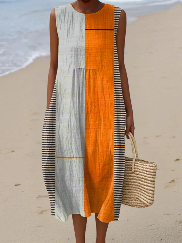 May | Sukienka midi w stylu color block