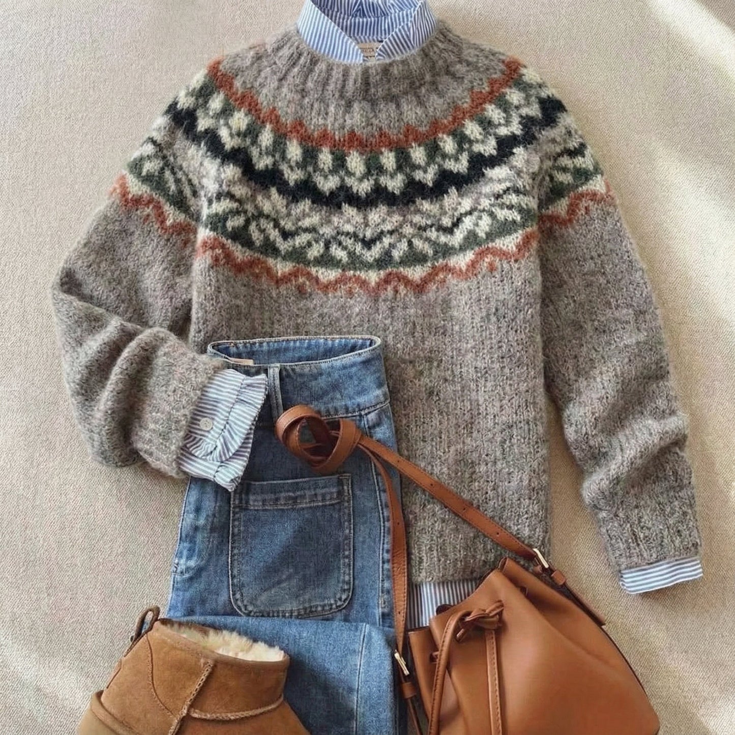 Eleanor | Sweter z dzianiny w stylu skandynawskim
