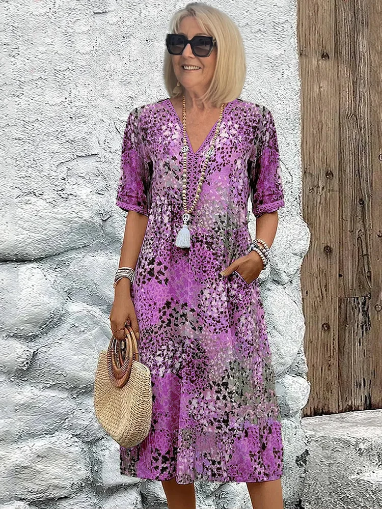 Althea | Elegancka Sukienka Midi w Kwiat