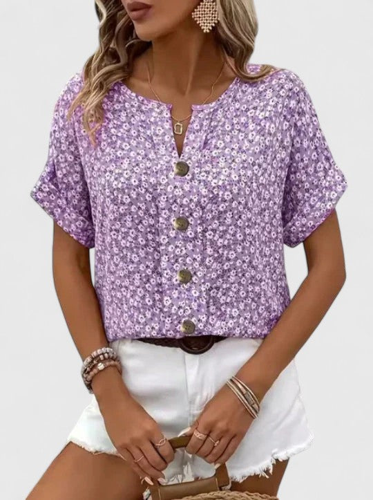 Sabine | Elegancka letnia bluzka w kwiaty