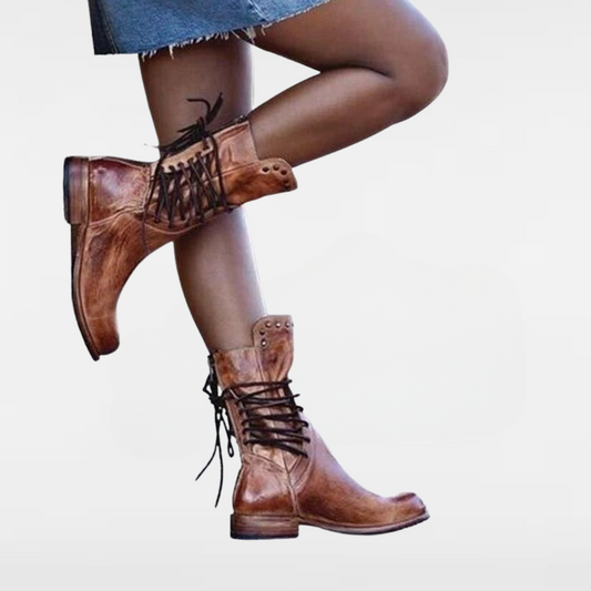 Wynona | Buty z rustykalnej skóry w stylu vintage