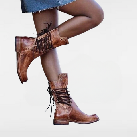 Wynona | Buty z rustykalnej skóry w stylu vintage