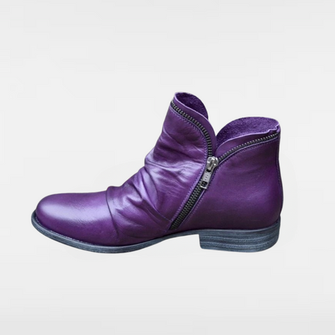 Victoria™ | Skórzane buty z praktycznym zamkiem błyskawicznym