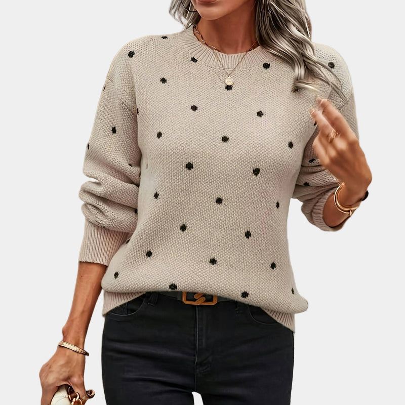 Darielle | Elegancki sweter z dzianiny w groszki