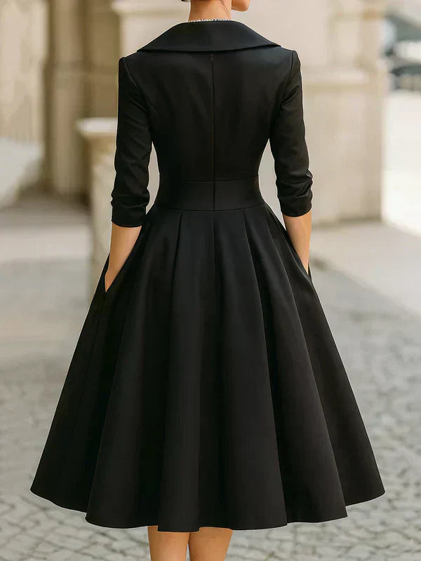 Gabriella | Elegancka sukienka o długości midi z wyrafinowanymi detalami