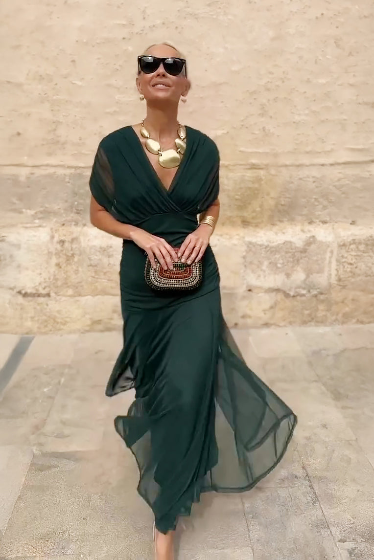Louise | Elegancka sukienka wieczorowa z dekoltem w serek