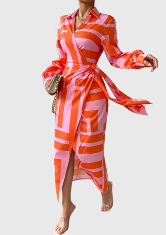 Everly™ | Elegancka sukienka kopertowa z nadrukiem