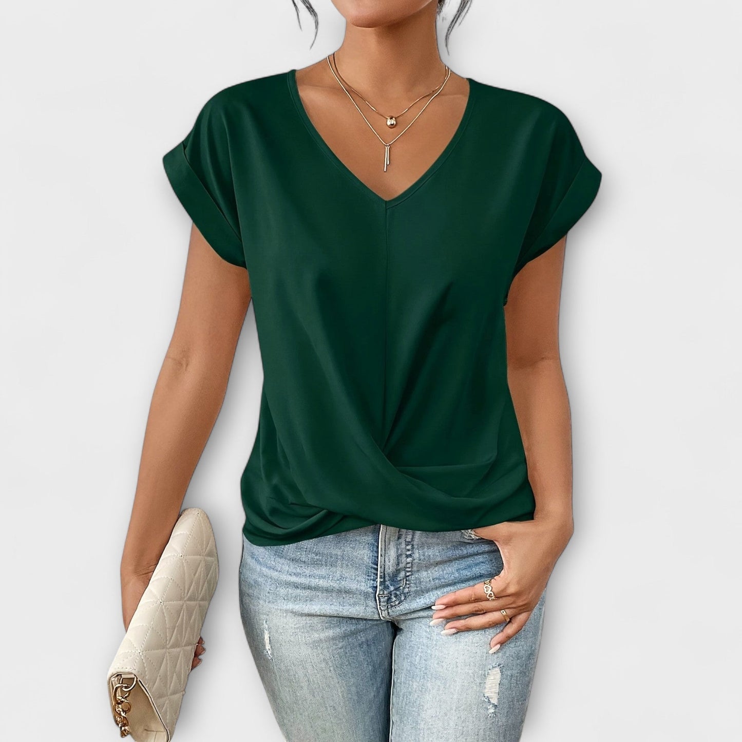 Carlinda | Elegancka bluzka z dekoltem w serek