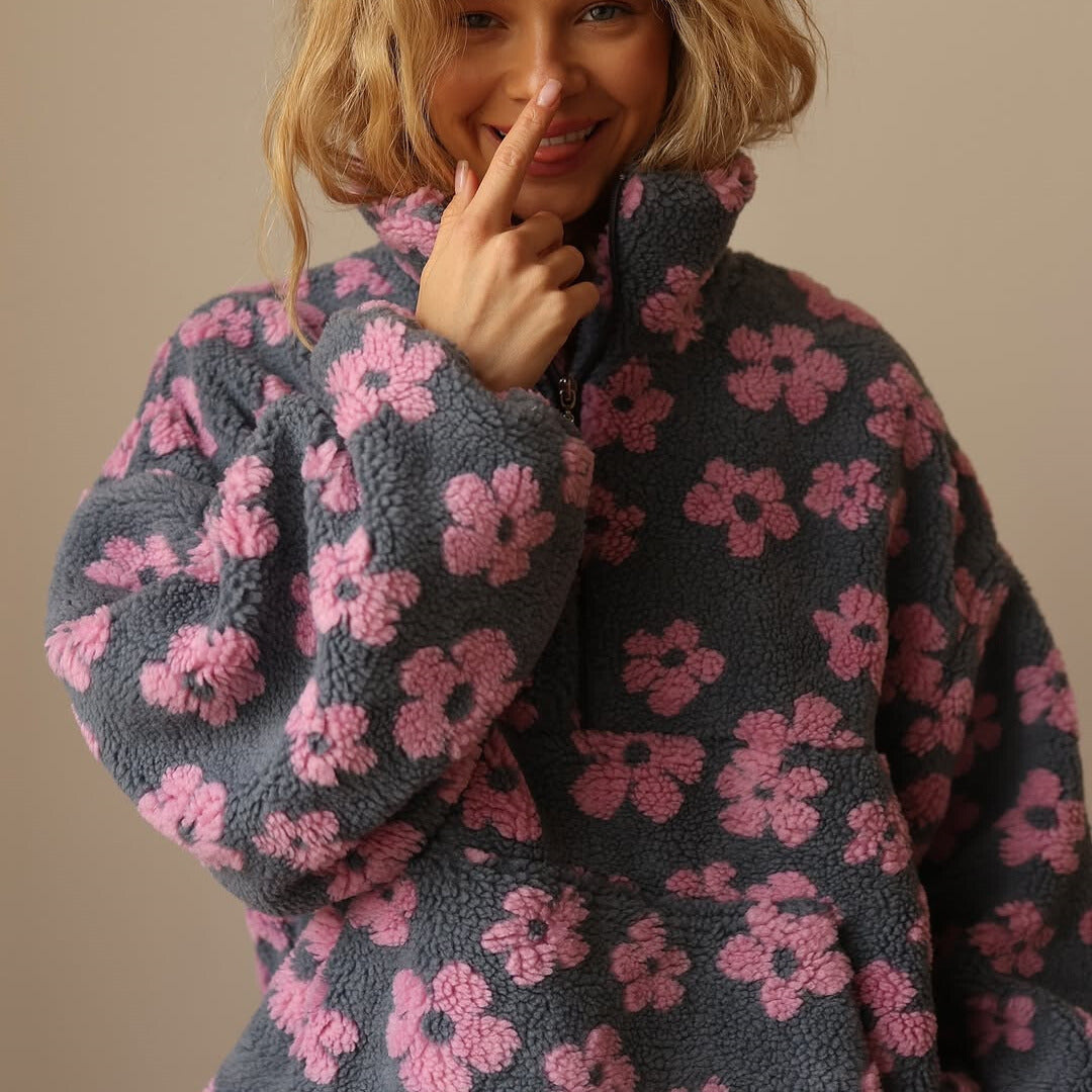 Daisy™ | Przytulny sweter z polaru w kwiatowy wzór