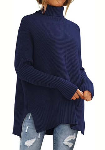 Megan | Elegancki sweter z golfem o luźnym kroju