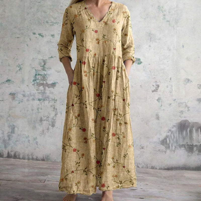 Anne | Długa sukienka maxi w kwiaty