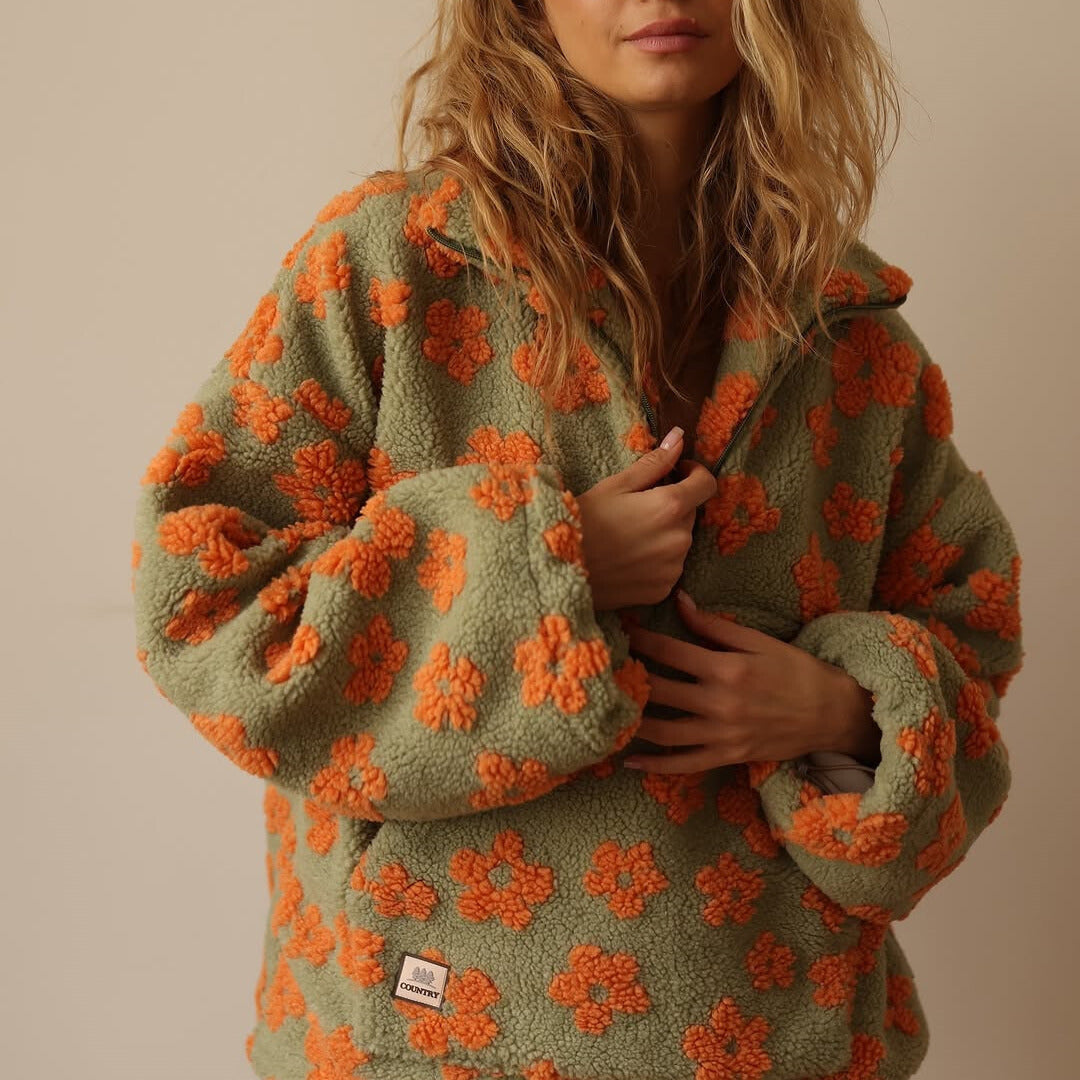 Daisy™ | Przytulny sweter z polaru w kwiatowy wzór