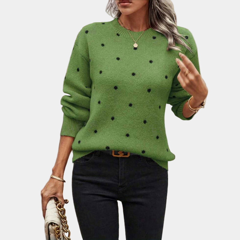 Darielle | Elegancki sweter z dzianiny w groszki