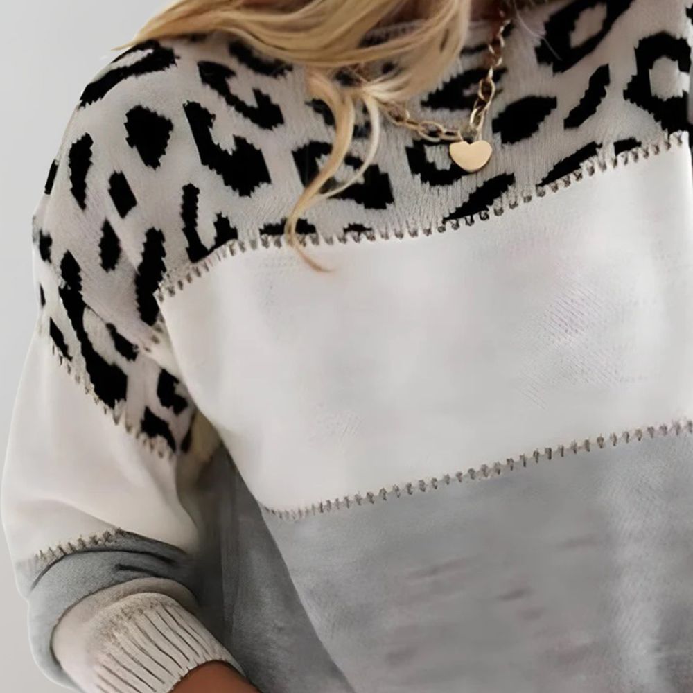 Charlene | Elegancki Sweter w Panterkę