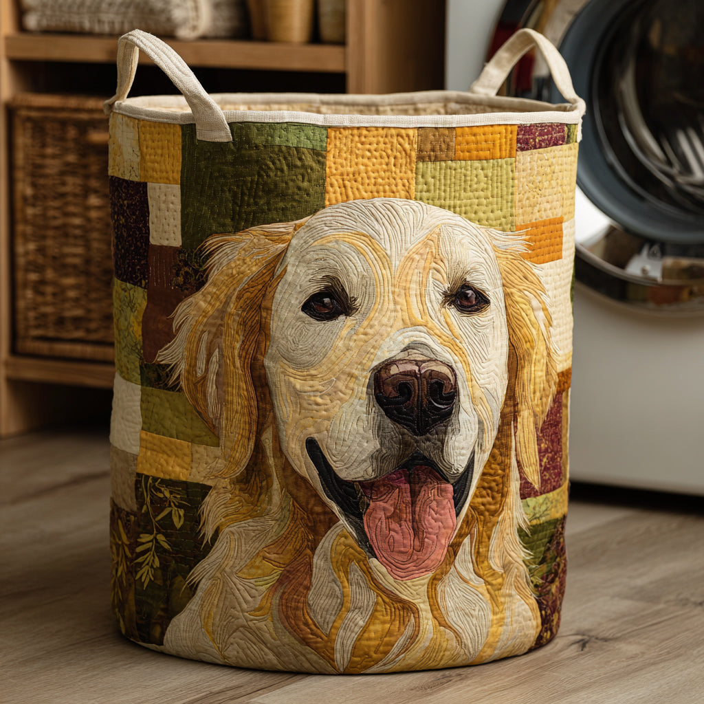 SUNNY | Wesoły kosz na pranie z motywem golden retrievera