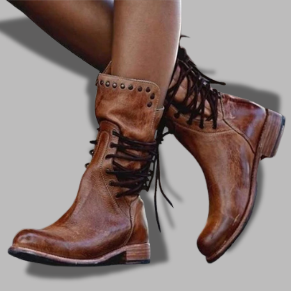 Wynona | Buty z rustykalnej skóry w stylu vintage