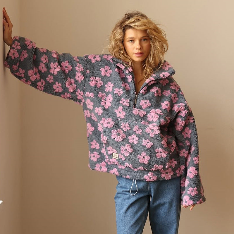 Daisy™ | Przytulny sweter z polaru w kwiatowy wzór