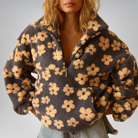 Daisy™ | Przytulny sweter z polaru w kwiatowy wzór