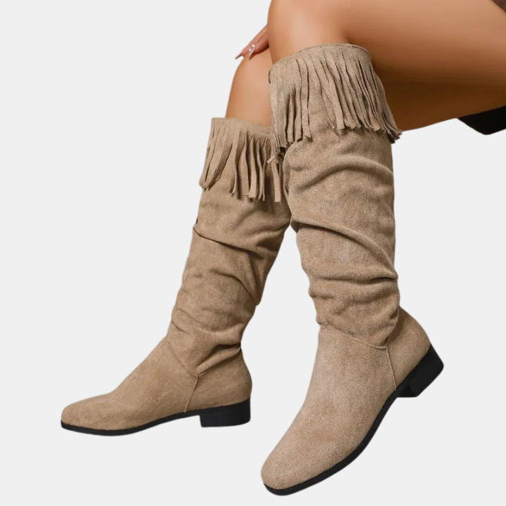 Calla |  Buty do kolan z frędzlami