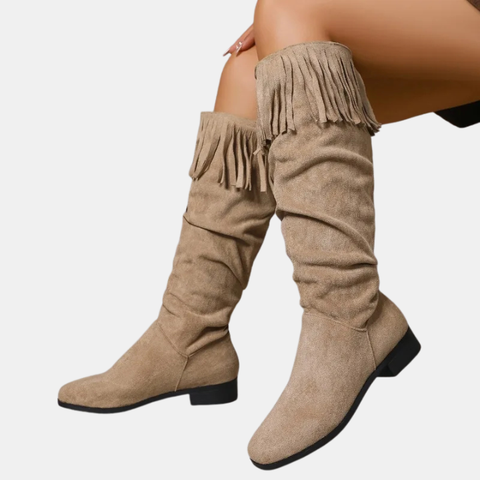 Calla |  Buty do kolan z frędzlami
