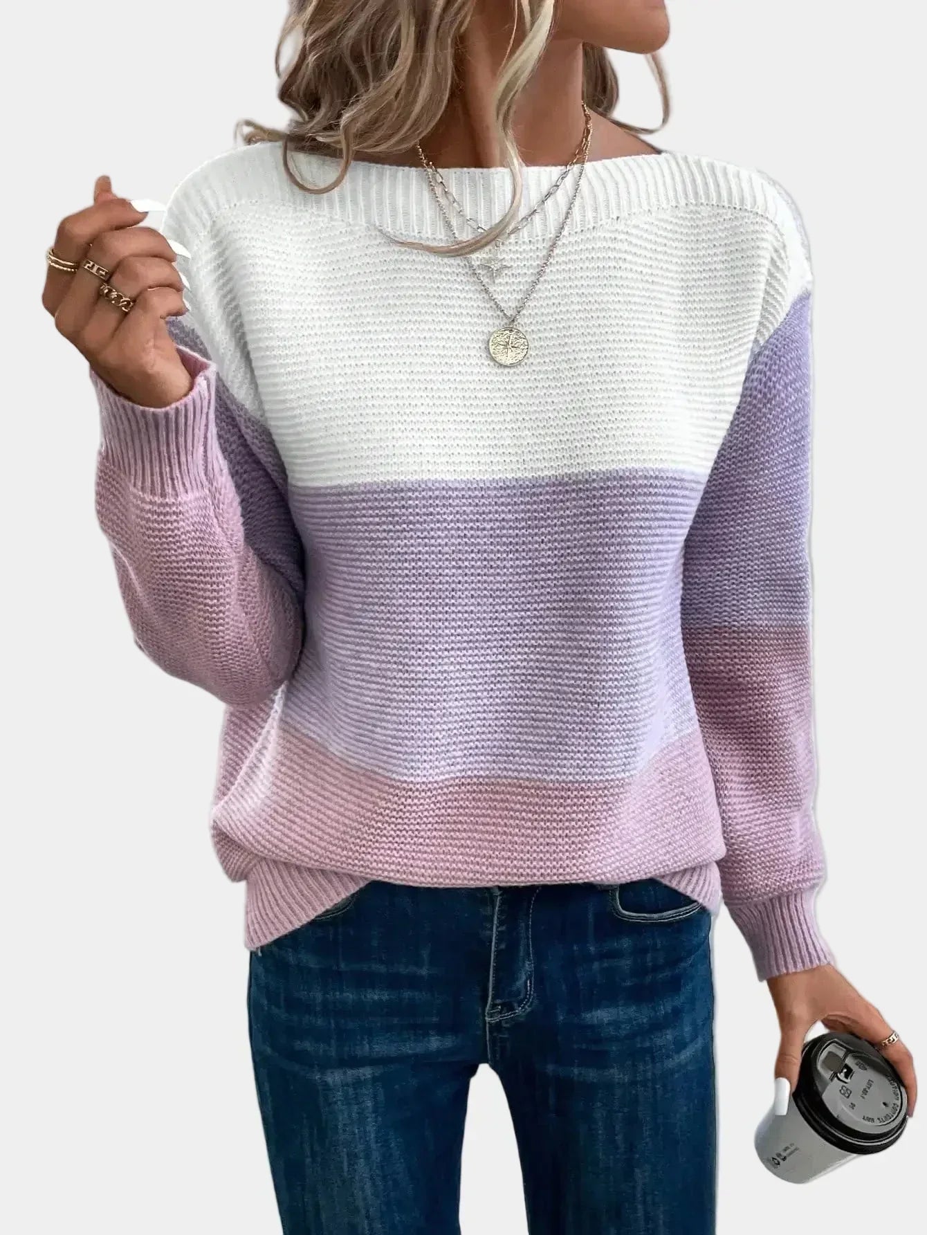 Cyraline | Stylowy sweter z dzianiny w stylu ombre
