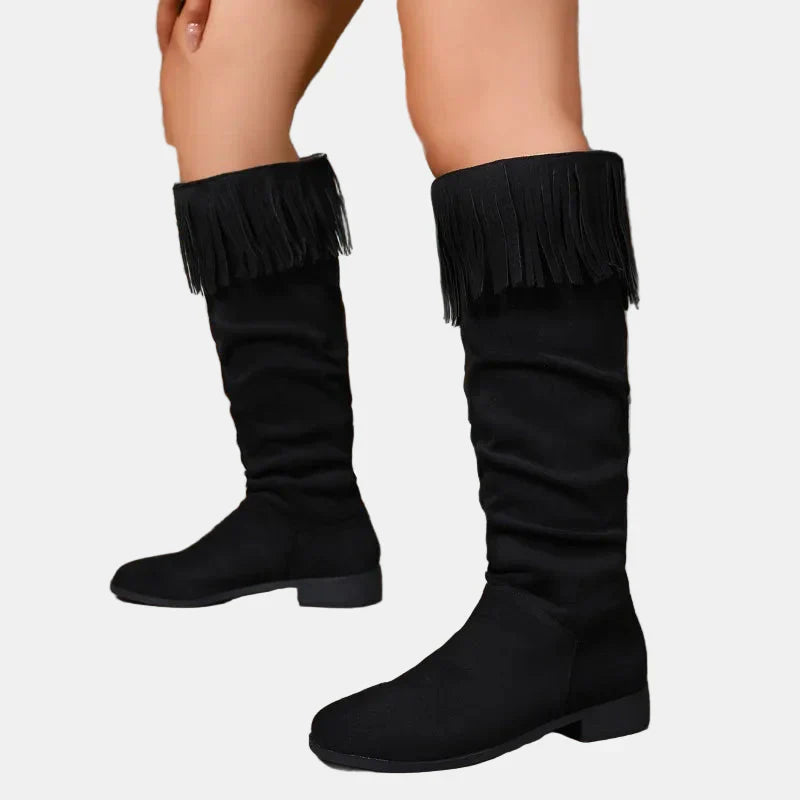 Calla |  Buty do kolan z frędzlami
