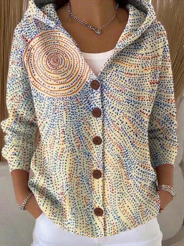 Cassidy | Elegancki sweter z kapturem z nadrukiem
