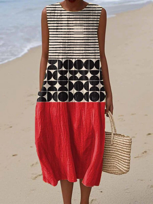 Jane | Sukienka midi w stylu color block