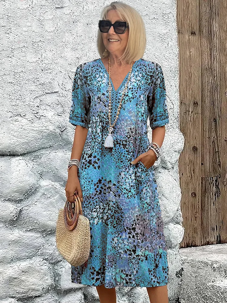 Althea | Elegancka Sukienka Midi w Kwiat