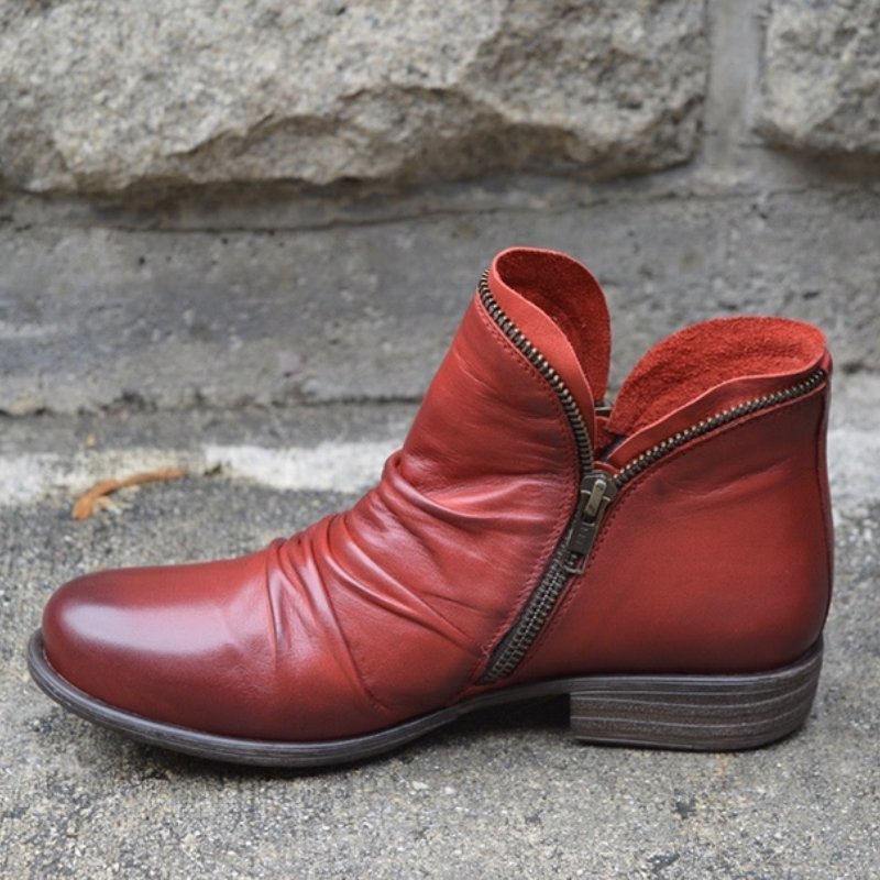 Victoria™ | Skórzane buty z praktycznym zamkiem błyskawicznym