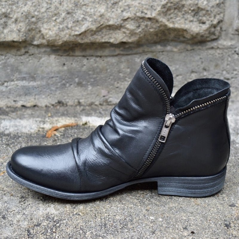 Victoria™ | Skórzane buty z praktycznym zamkiem błyskawicznym